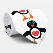 かわいいLOveハートペンギンタイ ネクタイ (ロール)