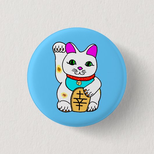 かわいいluckycat 缶バッジ (正面)