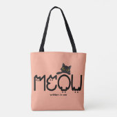 かわいいMEOWネコママミニマリスト トートバッグ (裏面)