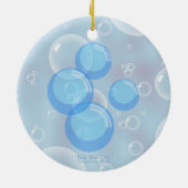 かわいいMorkieの小犬のおもしろいな円形のオーナメント セラミックオーナメント (裏面)