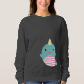 かわいいNarwhal スウェットシャツ (正面)