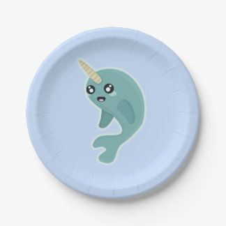 かわいいNarwhal ペーパープレート