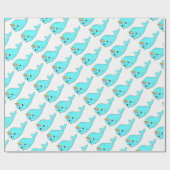 かわいいNarwhal ラッピングペーパー (フラット)