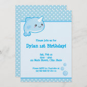 かわいいNarwhal 招待状 (正面/裏面)