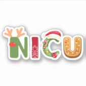 かわいいNICUクリスマスデザイン シール (正面)