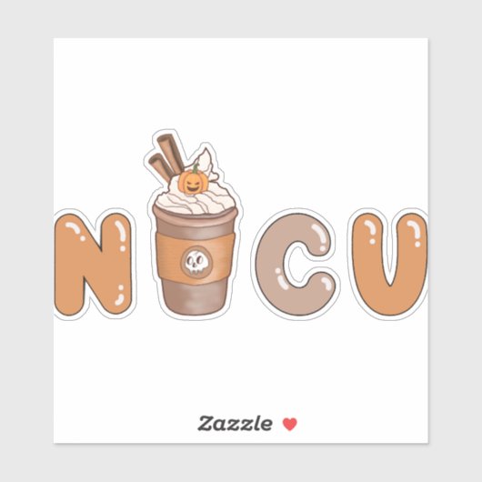 かわいいNICUコーヒーハロウィーンデザイン シール (シート)