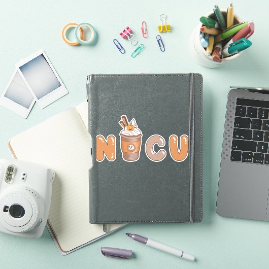 かわいいNICUコーヒーハロウィーンデザイン シール (iPadカバー)