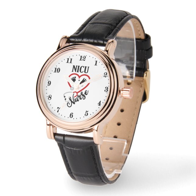 かわいいNICUナースワードアート 腕時計 (傾斜)