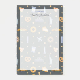 かわいいNYCパターンダークグレー名前をカスタムする ポストイット