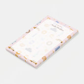 かわいいNYCパターンピンク名前をカスタムする ポストイット (アングル)