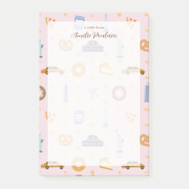 かわいいNYCパターンピンク名前をカスタムする ポストイット