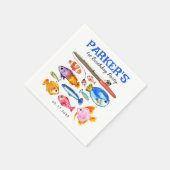 かわいいOフィッシュアルリールおもしろい行き魚魚釣り誕生日 スタンダードカクテルナプキン (角)