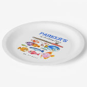 かわいいOフィッシュアルリールおもしろい行き魚魚釣り誕生日 ペーパープレート (アングル)