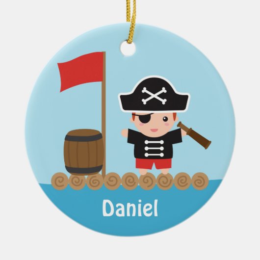 かわいいOcean Raft Boys Room海賊大尉の装飾 セラミックオーナメント (正面)