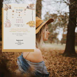 かわいいOhガール服ベビーシャワー招待状 招待状