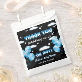 かわいいOh男の子の夜の青いバルーン赤モダンちゃんシャワー フェイバーバッグ