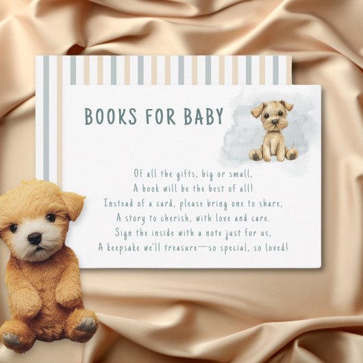 かわいいOh男の子の子犬の青の赤ちゃんシャワー本ベビー エンクロージャーカード