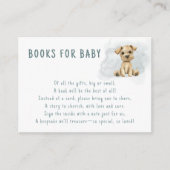 かわいいOh男の子の子犬の青の赤ちゃんシャワー本ベビー エンクロージャーカード (正面)