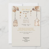 かわいいOh男の子の赤ちゃん服シャワー招待状 招待状 (正面)