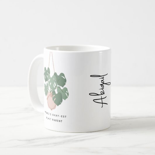 かわいいOkプラントペアレントパーソナライズされた コーヒーマグカップ (正面左)