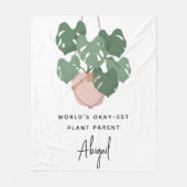 かわいいOkプラントペアレントパーソナライズされた フリースブランケット (正面)