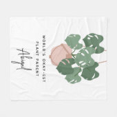 かわいいOkプラントペアレントパーソナライズされた フリースブランケット (正面(横))