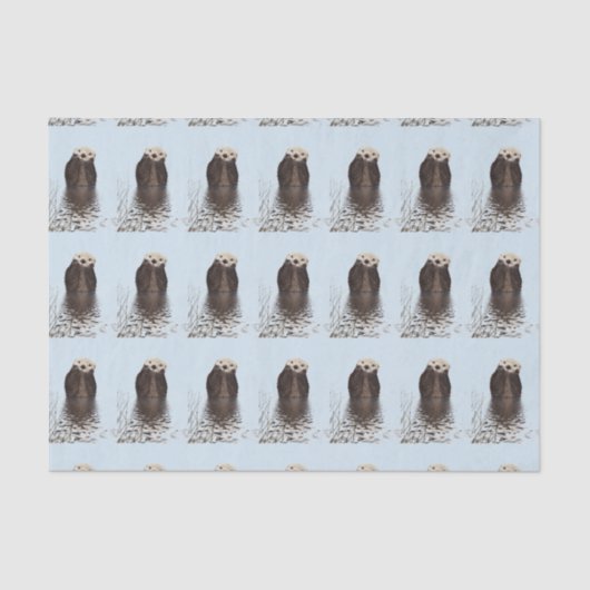 かわいいOtter顔自然写真 薄葉紙 (正面)