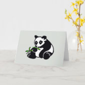 かわいいPANDAクマ – 野生動物 – 自然 – 緑 カード (黄色い花)