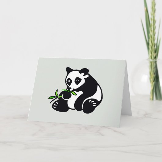 かわいいPANDAクマ – 野生動物 – 自然 – 緑 カード (正面)