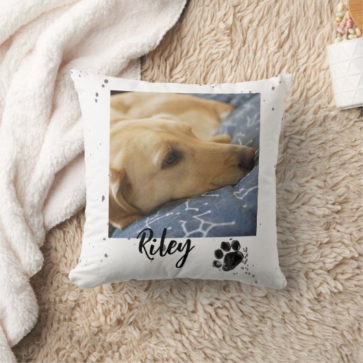 かわいいpawプリントカスタム自分の写真を追加する クッション (ブランケット)