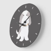 かわいいPBGVグレーと白マンガの愛犬 ラージ壁時計 (傾斜)