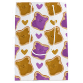 かわいいPBJパターン ミディアムペーパーバッグ (裏面)