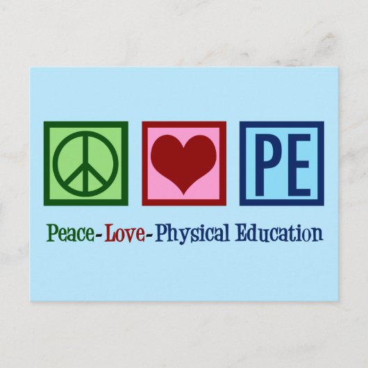かわいいPE先生平和ラブフィジカル教育 ポストカード (正面)