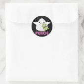 かわいいPeace Dove with Olive Branchステッカー ラウンドシール (バッグ)