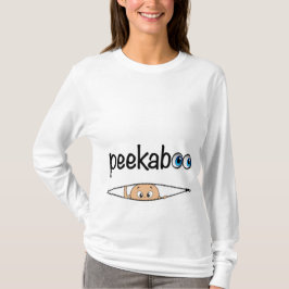 「かわいいPEEK-A-BOOベビー」マタニティシャツ Tシャツ