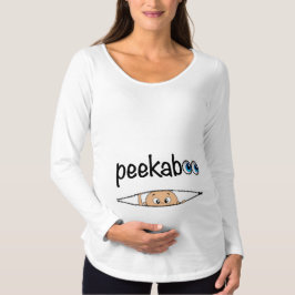 「かわいいPEEK-A-BOOベビー」マタニティシャツ Tシャツ