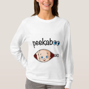 「かわいいPEEK-A-BOOベビー」マタニティシャツ Tシャツ