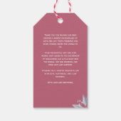 かわいいPInkフローラベビーシャワーサンキュー ギフトタグ (裏面)