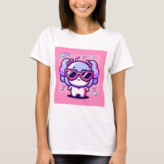 かわいいPixel Pal Tシャツ (正面)