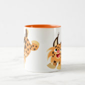 かわいいPrankish漫画のボブキャットのマグ ツートーンマグカップ (中央)