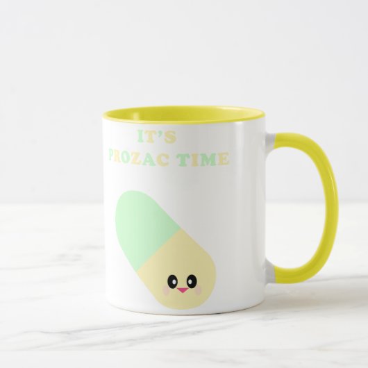 かわいいProzac時間かわいい薬のマグカップ マグカップ (右)