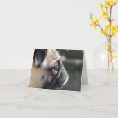 かわいいPUGプロファイルノートカード – 空白の カード (黄色い花)