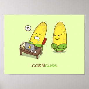 かわいいPunny NSFWの漫画のトウモロコシは衝撃を与えます ポスター