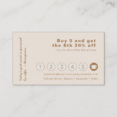 かわいいQrコードコーヒーロイヤルティカード 名刺 (裏面)