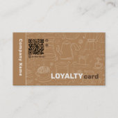 かわいいQrコードコーヒーロイヤルティカード 名刺 (正面)