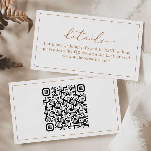 かわいいQRコード結婚のWebサイト詳細カード 名刺
