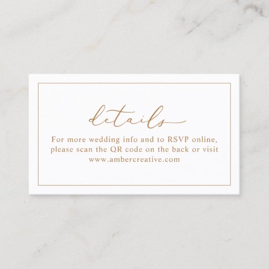 かわいいQRコード結婚のWebサイト詳細カード 名刺 (正面)