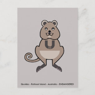 かわいいQUOKKA – 有袋動物 – 絶滅危惧動物 – ポストカード