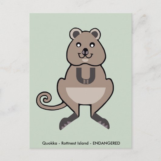 かわいいQUOKKA – 野生生物 – 有袋類 – オーストラリア ポストカード (正面)