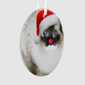 かわいいRagdollサンタ猫のクリスマスのオーナメント オーナメント (正面)